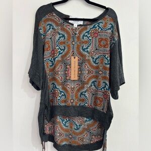 Women's Black Paisley Top
